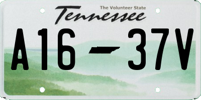 TN license plate A1637V