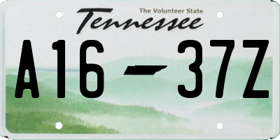 TN license plate A1637Z