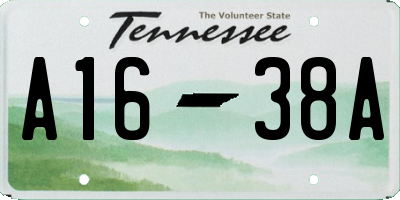 TN license plate A1638A