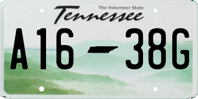 TN license plate A1638G