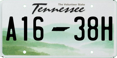 TN license plate A1638H