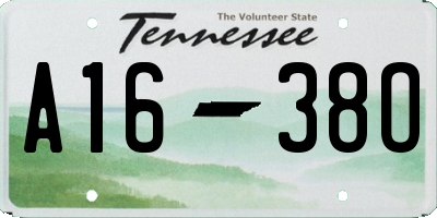 TN license plate A1638O