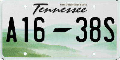 TN license plate A1638S
