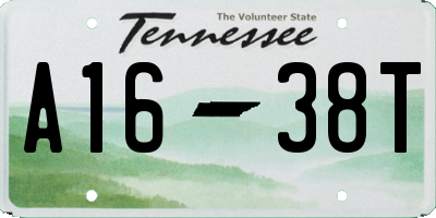 TN license plate A1638T