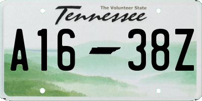 TN license plate A1638Z