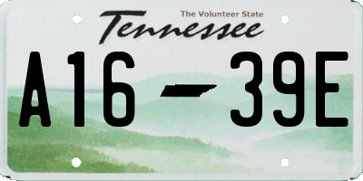 TN license plate A1639E