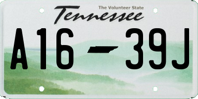 TN license plate A1639J