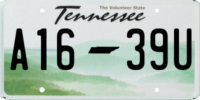 TN license plate A1639U