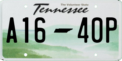 TN license plate A1640P