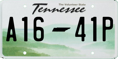 TN license plate A1641P