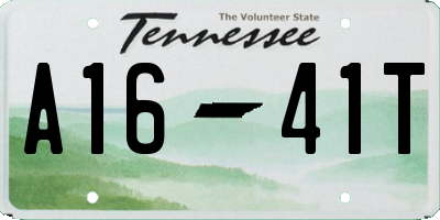 TN license plate A1641T