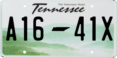 TN license plate A1641X