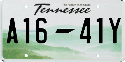 TN license plate A1641Y