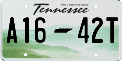 TN license plate A1642T