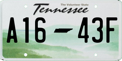 TN license plate A1643F