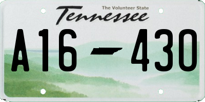TN license plate A1643O