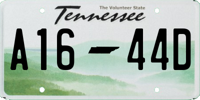 TN license plate A1644D