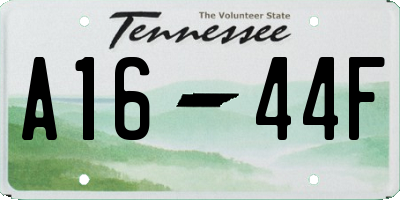 TN license plate A1644F