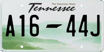 TN license plate A1644J