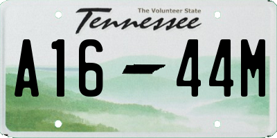 TN license plate A1644M
