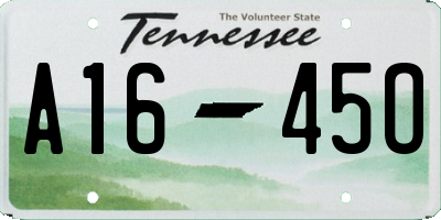 TN license plate A1645O