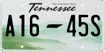 TN license plate A1645S