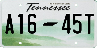 TN license plate A1645T