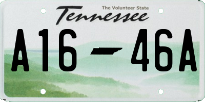 TN license plate A1646A