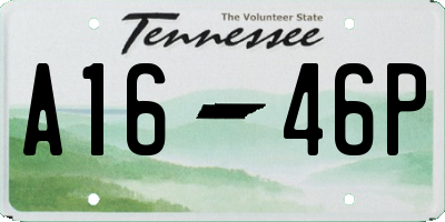 TN license plate A1646P