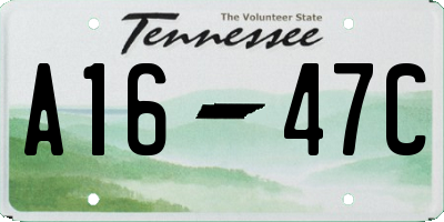 TN license plate A1647C