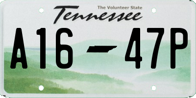 TN license plate A1647P