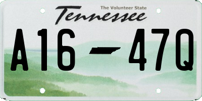 TN license plate A1647Q
