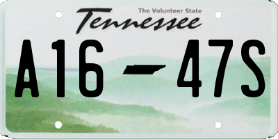 TN license plate A1647S