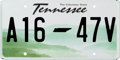 TN license plate A1647V