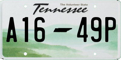 TN license plate A1649P