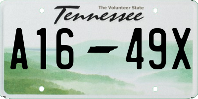 TN license plate A1649X