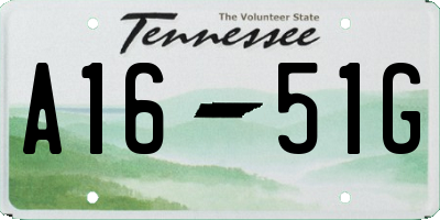 TN license plate A1651G