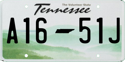 TN license plate A1651J