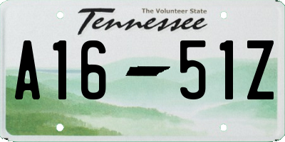 TN license plate A1651Z