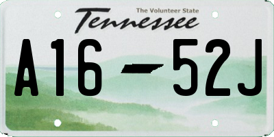 TN license plate A1652J