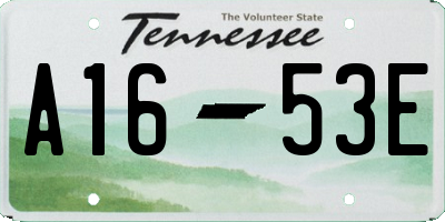 TN license plate A1653E