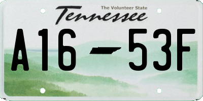 TN license plate A1653F