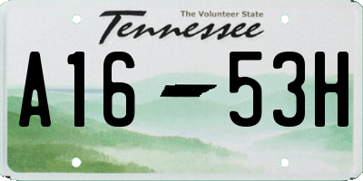 TN license plate A1653H