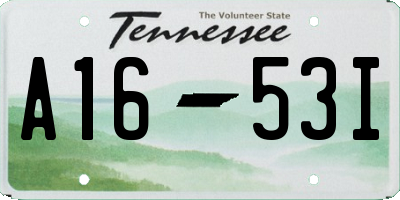 TN license plate A1653I