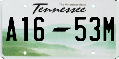 TN license plate A1653M