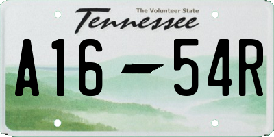 TN license plate A1654R