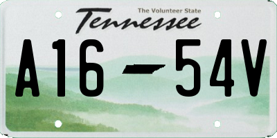 TN license plate A1654V