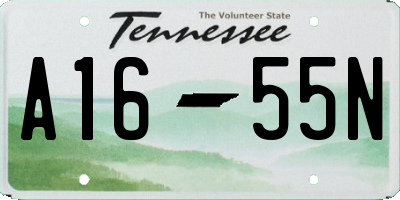 TN license plate A1655N