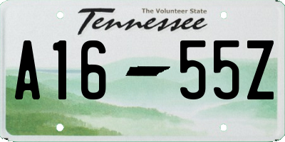 TN license plate A1655Z