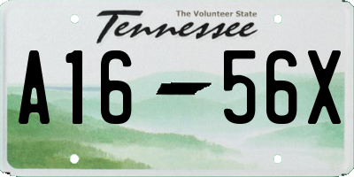 TN license plate A1656X